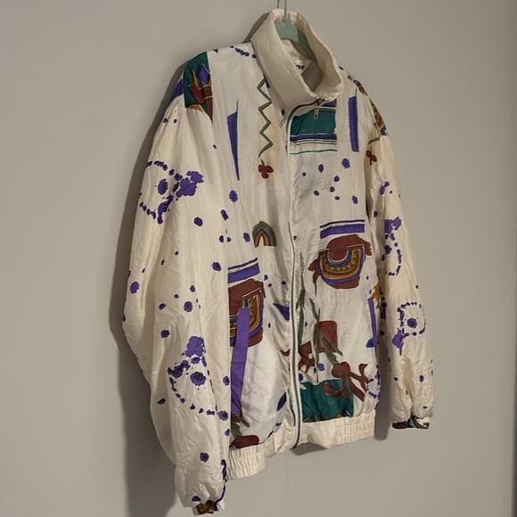 Vintage 100% silk windbreaker Feel Free by G. C. Size medium - Picture 2 of 6